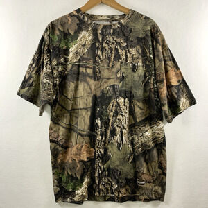 Berne Outdoor Mens Camo‎ T Shirt Sz M Hunting Mossy Oak Thick Cotton Holes